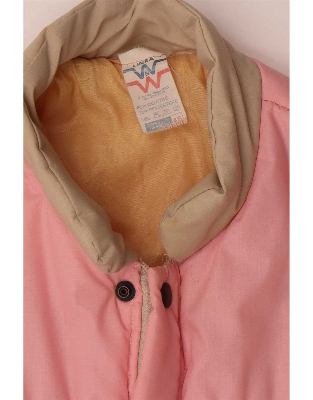 Jachetă căptușită pentru bărbați vintage IT 48 Roz mediu din bumbac color bloc
