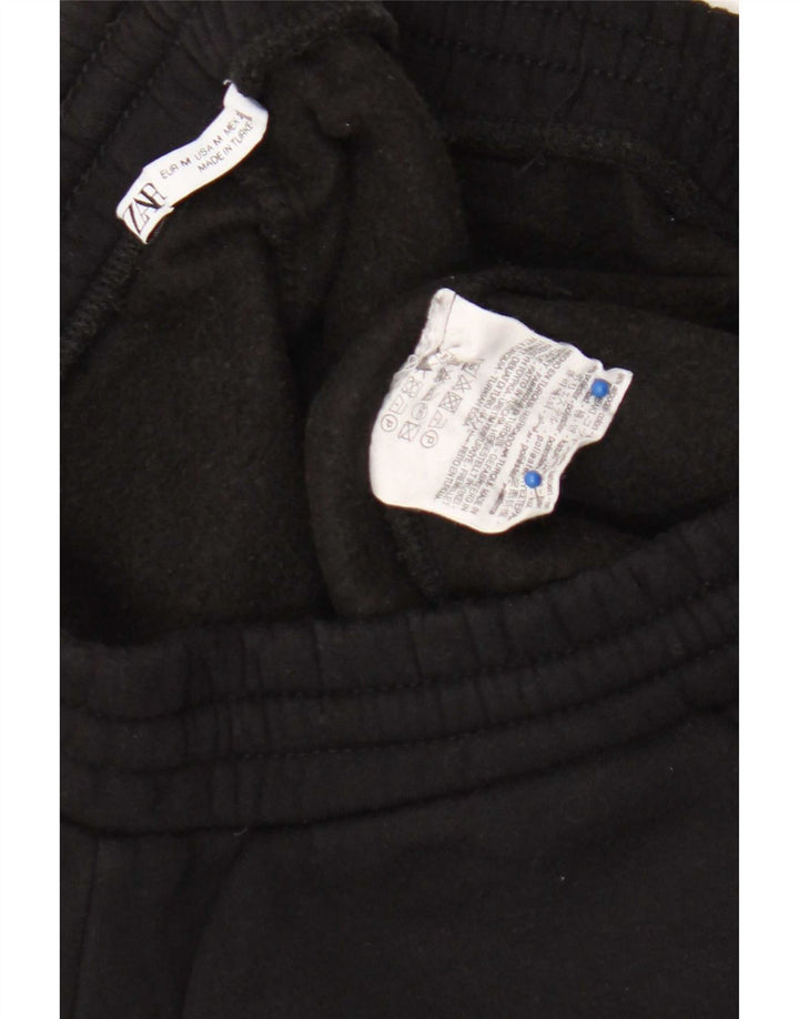 Pantaloni de trening Zara pentru femei UK 12, bumbac mediu negru