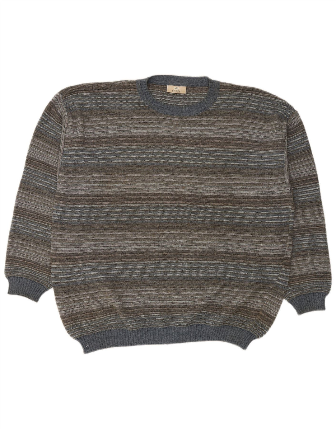Pulover pentru bărbați cu gât roșu RODES, bumbac cu dungi multicolore 2XL