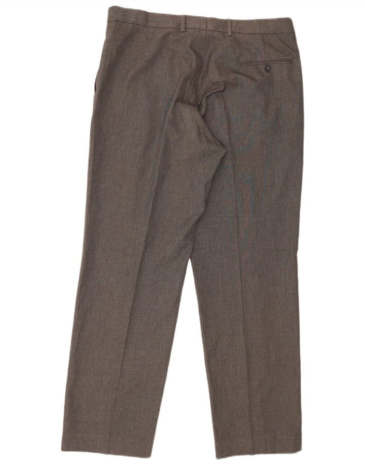 Pantaloni de costum pentru bărbați Marks & Spencer, cu tăiere obișnuită, L36 L31, poliester gri