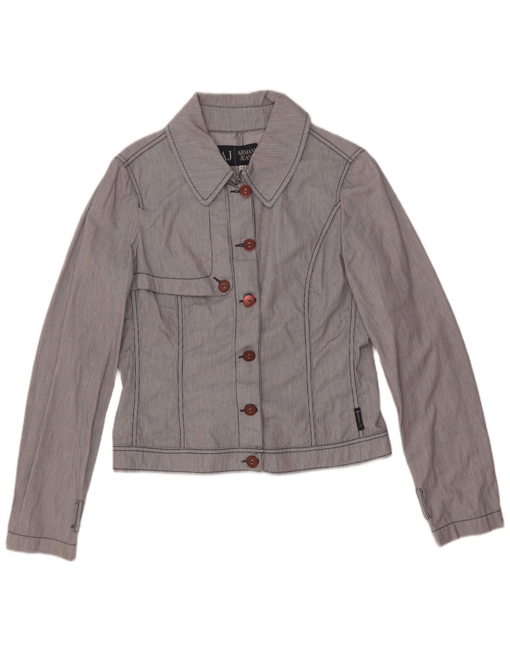 Jachetă Bomber pentru femei Armani Jeans US 8 Medium Blue Pinstripe Bumbac