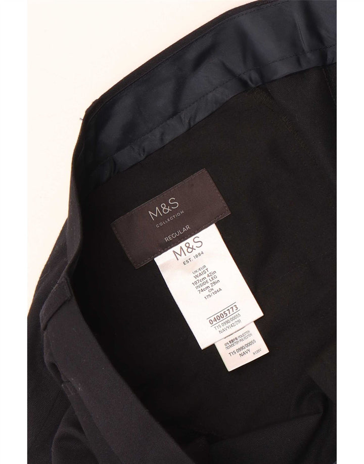 Marks & Spencer Pantaloni de costum obișnuiți drept bărbați L42 L29 bleumarin