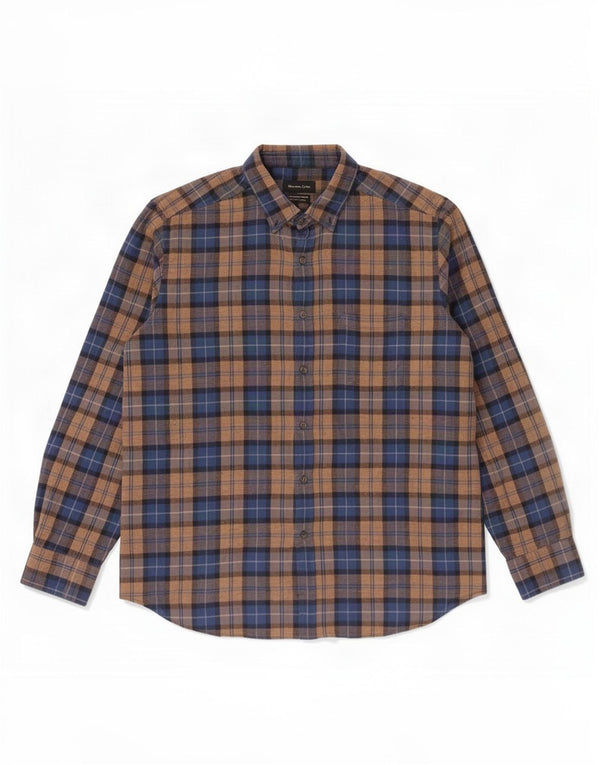 Cămașă de flanel pentru bărbați Massimo Dutti, 2XL, maro, carouri