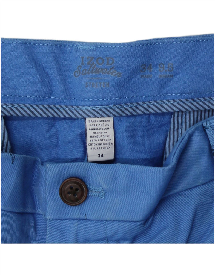 Pantaloni scurți chino IZOD pentru bărbați, cu apă sărată, W34, bumbac cu pete albastre mari