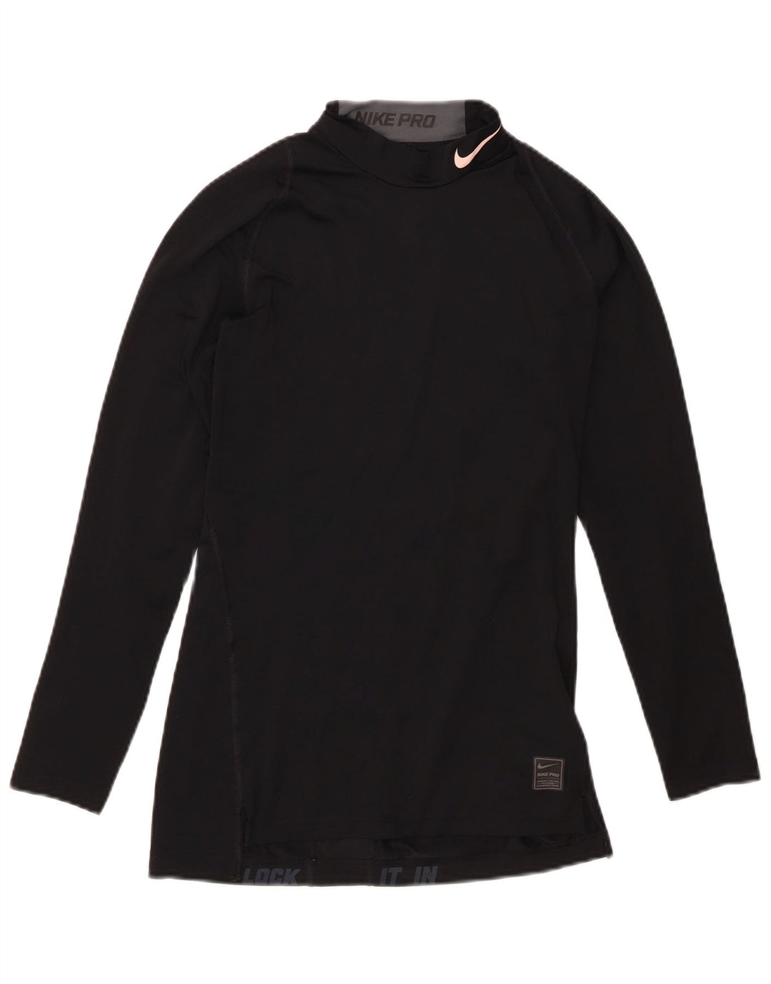 Top de compresie Nike pentru femei cu mânecă lungă UK 10 Poliester negru mic
