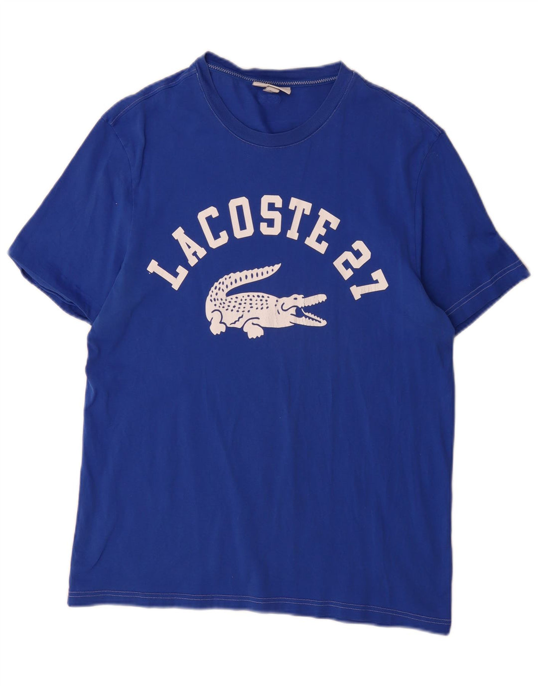 Tricou grafic Lacoste pentru bărbați, cu croiala normală, marimea 5 mare, bumbac albastru