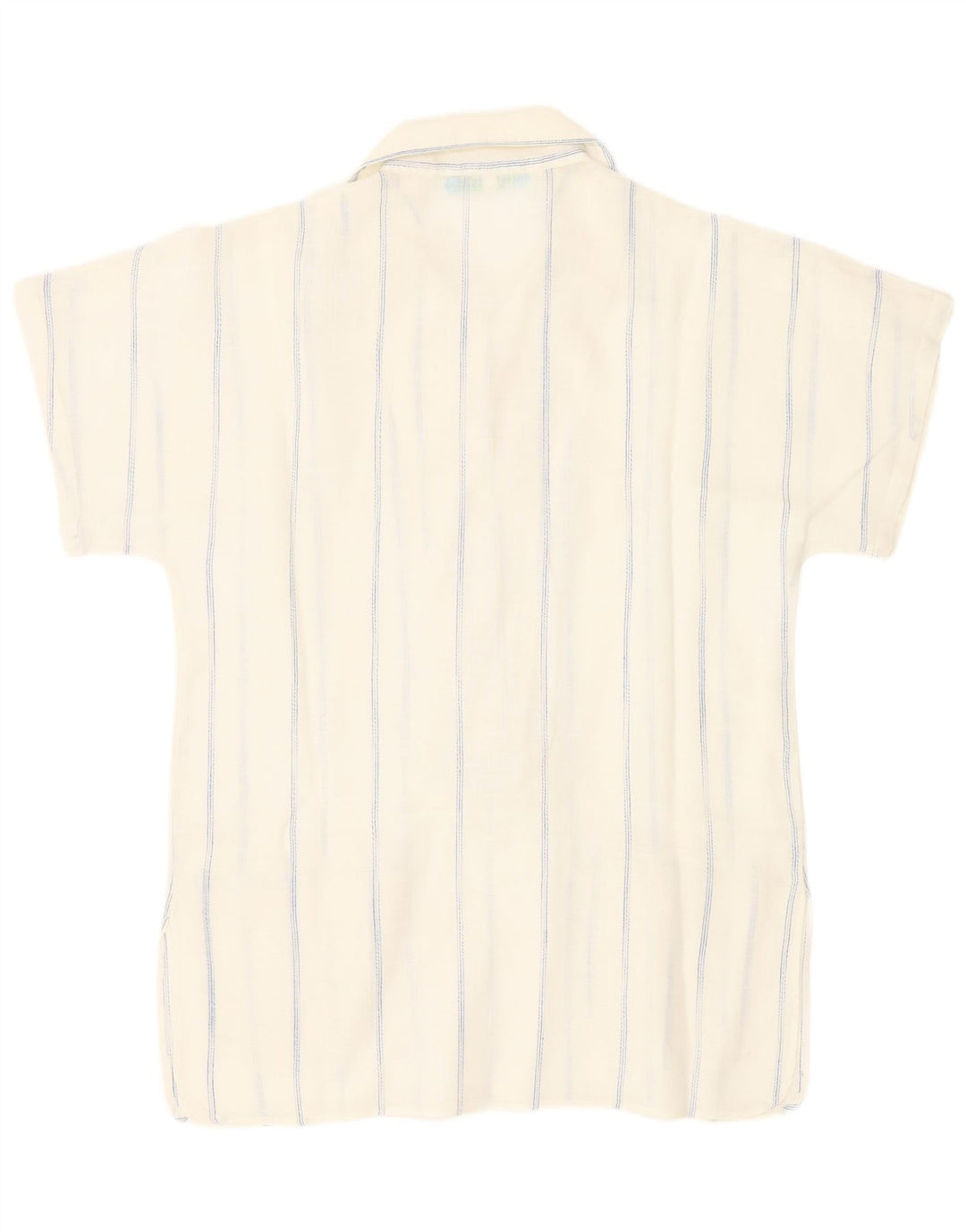 Cămașă pulover cu mânecă scurtă pentru femei Cacharel UK 12 Medium White Pinstripe