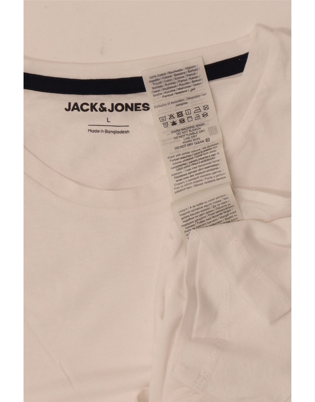 Tricou Jack & Jones pentru bărbați Top mare din bumbac alb