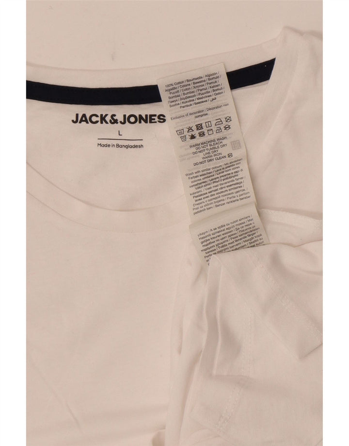 Tricou Jack & Jones pentru bărbați Top mare din bumbac alb