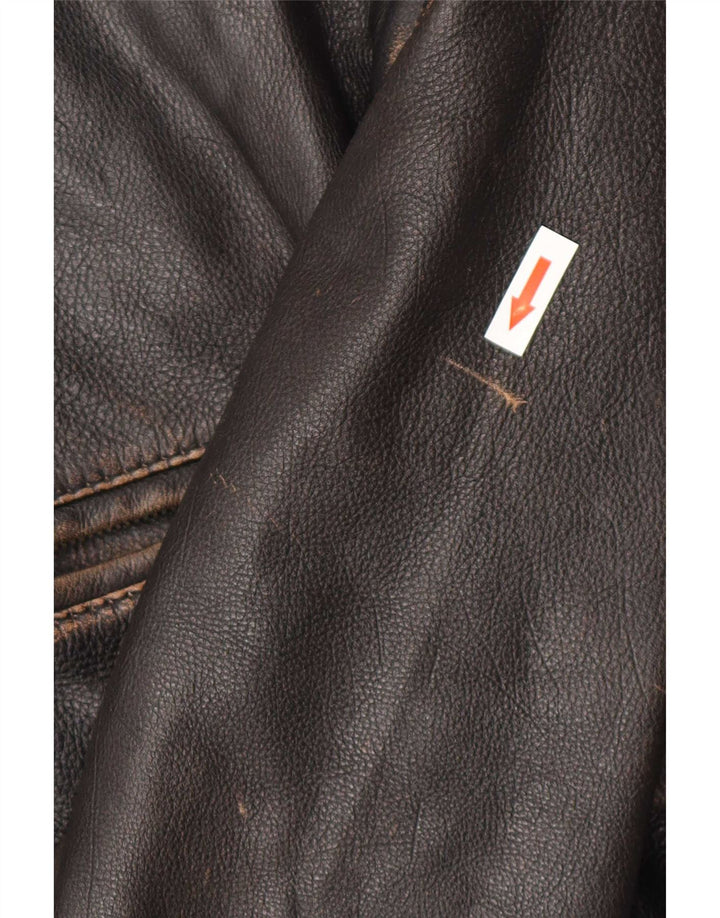 Bomboogie Bomber din piele pentru bărbați UK 42 XL din piele maro