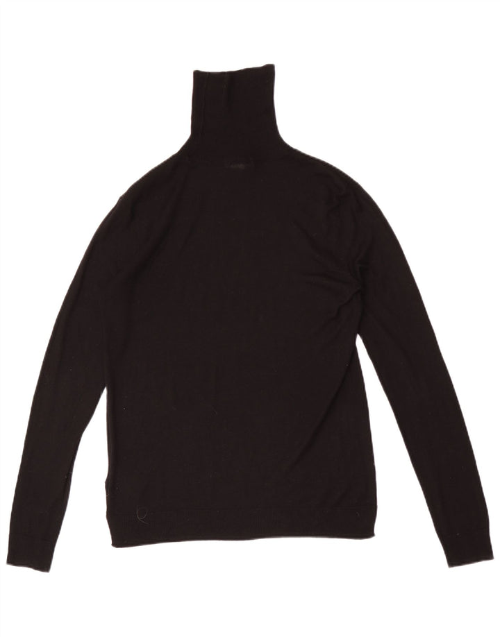 Pulover de bază cu gât rulat pentru femei UK 10 Mic Negru Acrilic