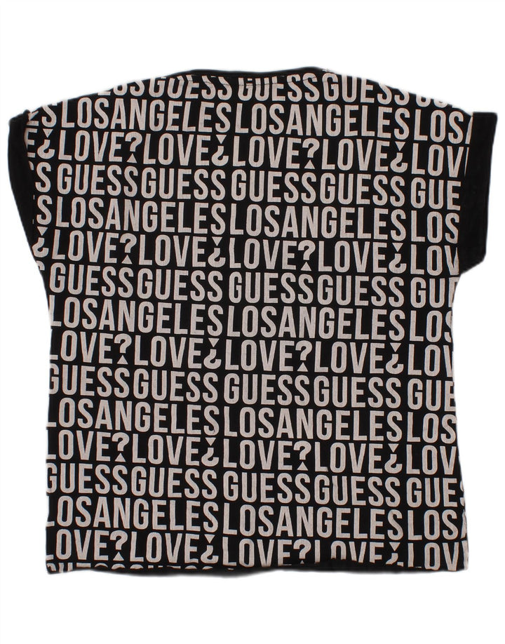 Tricou grafic GUESS pentru fete Top 7-8 ani bumbac negru