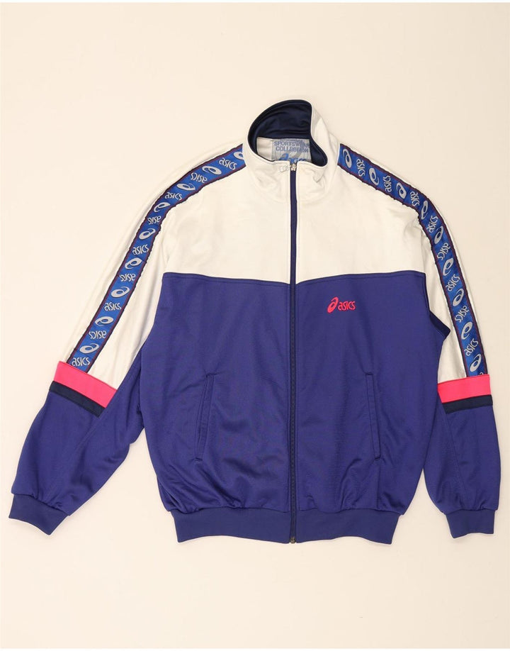 Jachetă de top pentru trening grafic Asics pentru bărbați IT 54 XL, albastru, bloc de culoare