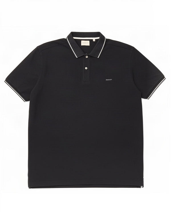 Tricou polo pentru bărbați Gant 5XL bumbac negru