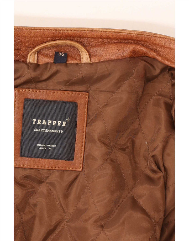 Jachetă de piele pentru bărbați Trapper IT 56 3XL din piele maro