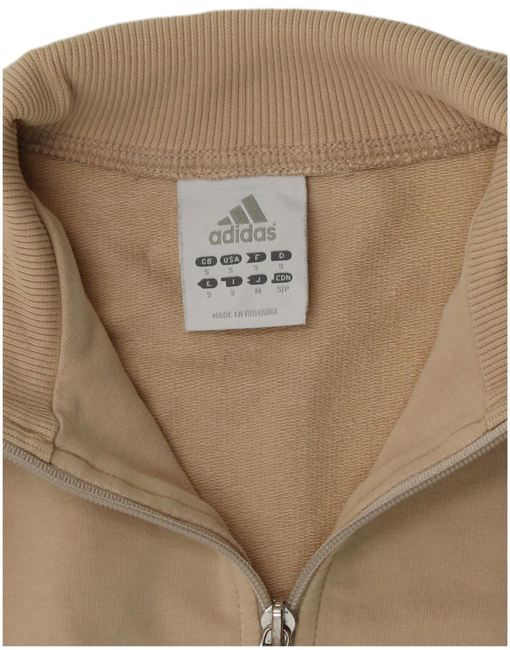 Jachetă de top pentru trening Adidas pentru femei UK 10 Small Beige