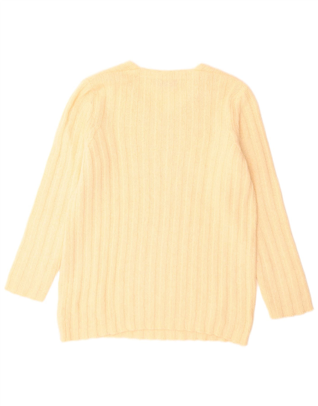 Pulover pentru femei cu decolteu în V Stefanel UK 14 Large Yellow
