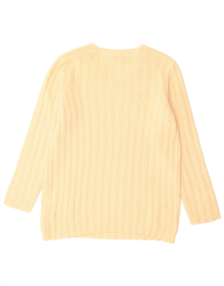 Pulover pentru femei cu decolteu în V Stefanel UK 14 Large Yellow