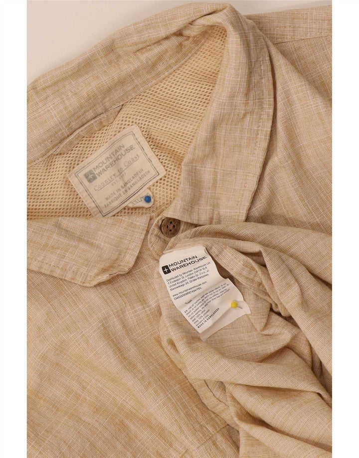 Cămașă cu mânecă scurtă pentru bărbați Mountain Warehouse, poliester bej 2XL