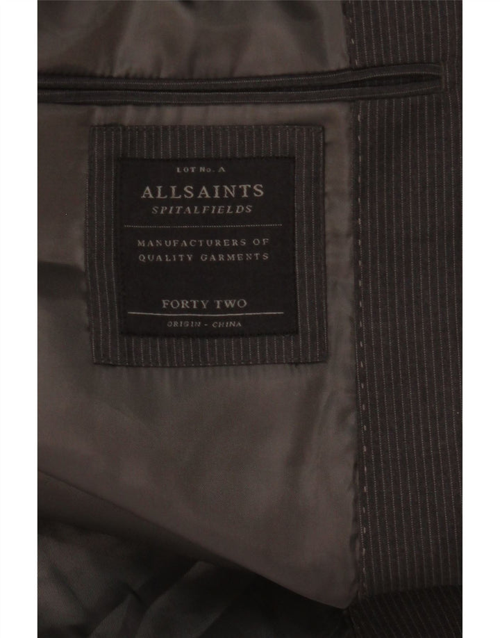 Jachetă pentru bărbați All Saints cu 2 nasturi, UK 42 XL, gri cu dungi