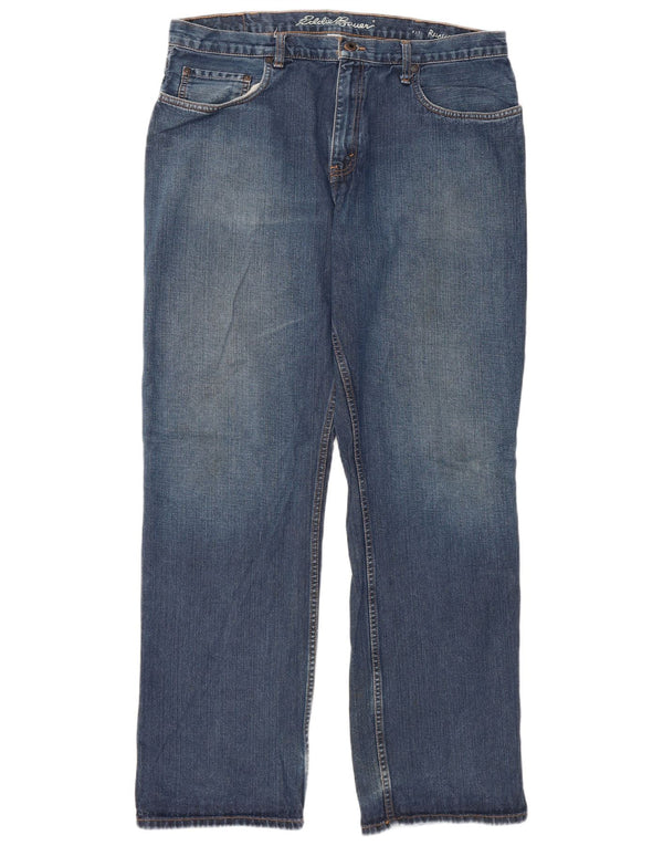 Eddie Bauer Blugi drepte pentru bărbați, cu ajustare relaxată, W38 L34, bumbac albastru