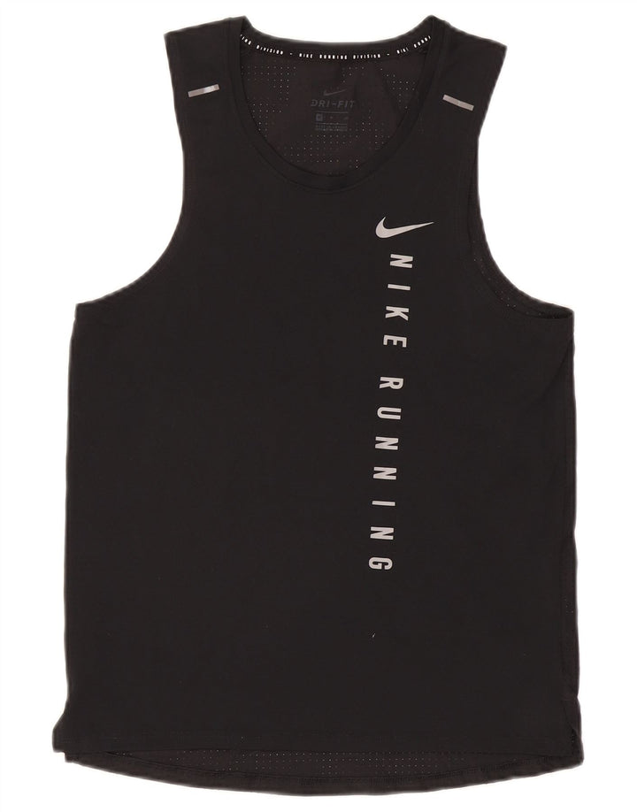 Top cu vestă grafică Nike Dri Fit pentru bărbați, poliester negru mic