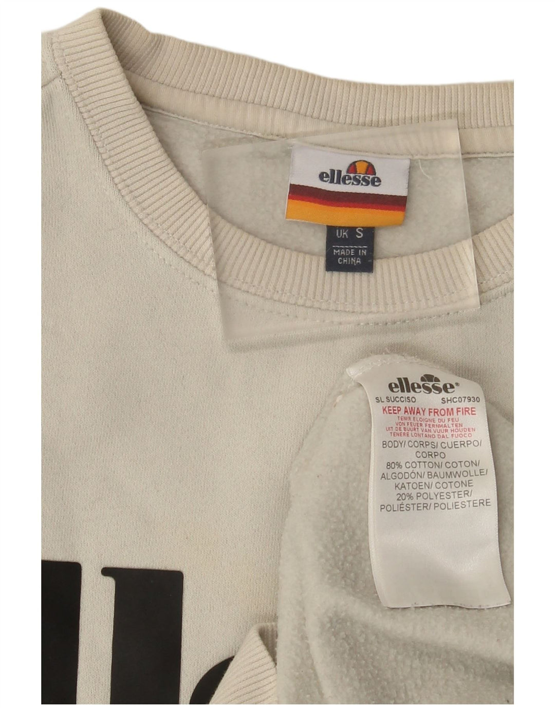 Hanorac grafic pentru bărbați Ellesse Pulover mic, alb, bumbac