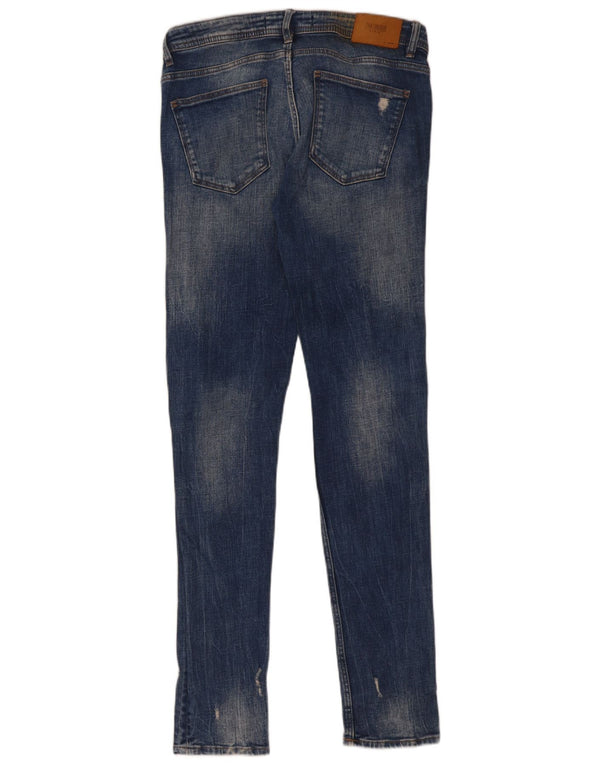 Blugi skinny distressed Trafaluc pentru femei Zara EU 40 Medium W30 L32 Albastru