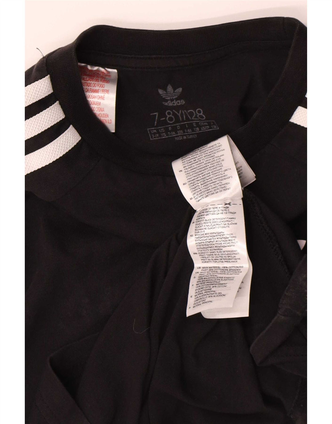 Adidas Boys Top Maneca Lunga 7-8 Ani Negru Bumbac