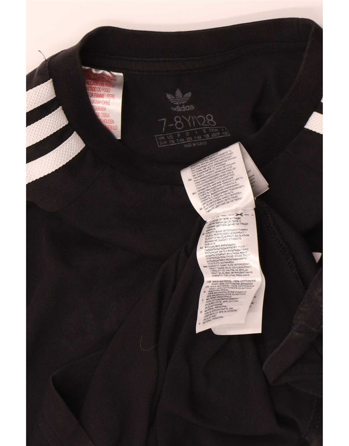 Adidas Boys Top Maneca Lunga 7-8 Ani Negru Bumbac