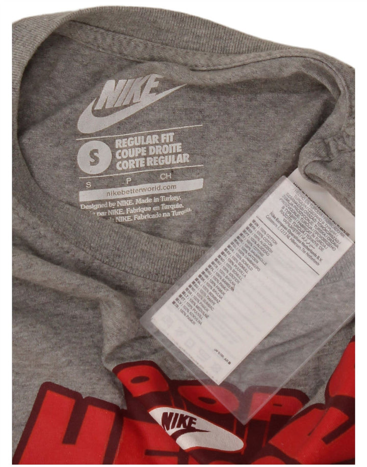 NIKE Mens Regular Fit Graphic T-Shirt Top Small Grey Cotton