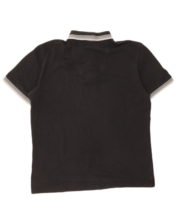 Cămașă polo pentru bărbați Hugo Boss, mare, negru, cu dungi