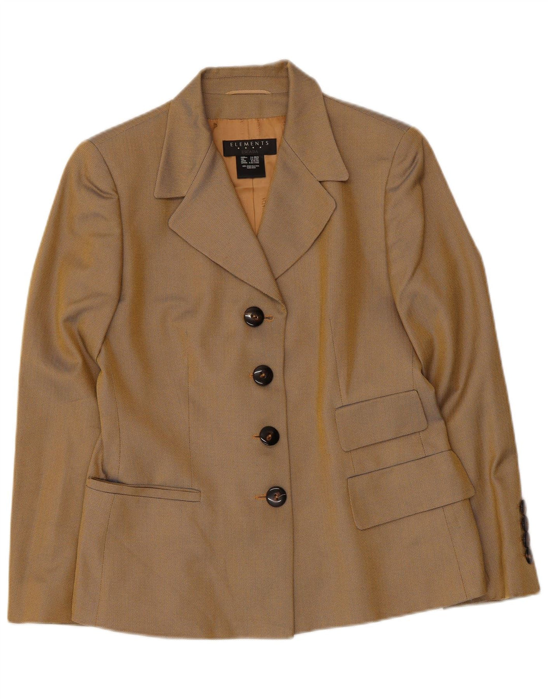 Jachetă Escada pentru femei Elements Blazer UK 12 Medium Bej Herringbone