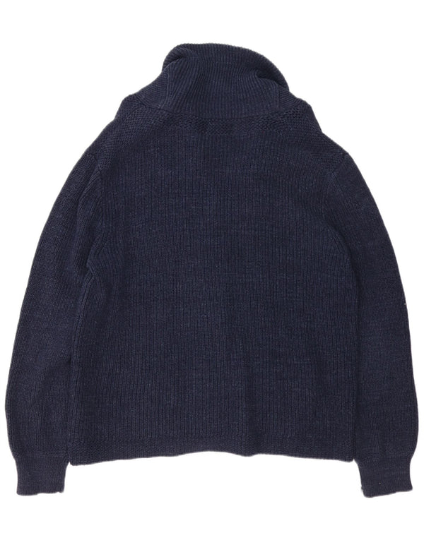 Polo Ralph Lauren Mens Cardigan Sweater XL Navy Blue Cotton