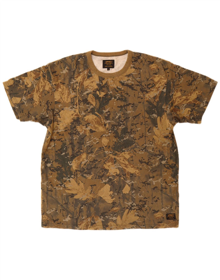 Tricou pentru bărbați Carhartt Top mare, bumbac, camuflat, kaki