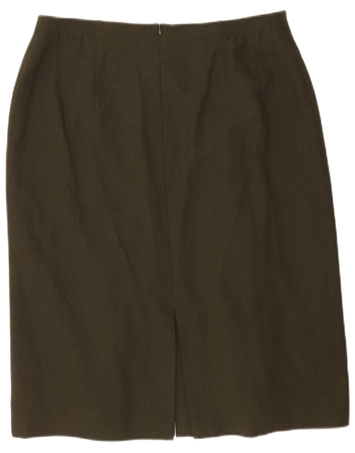 Fusta dreaptă pentru femei ARA UK 18 XL W34 Kaki Poliester