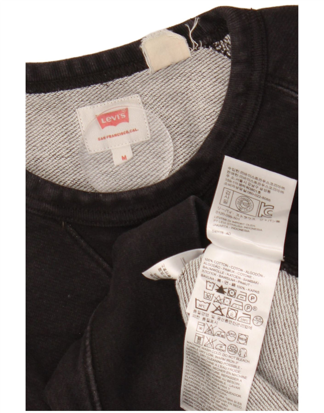 Pulover Levi's pentru bărbați, bumbac mediu negru