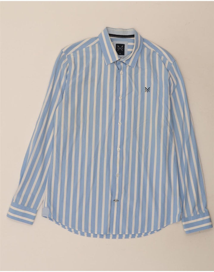 Crew Clothing Cămașă pentru bărbați Bumbac cu dungi albastre medii