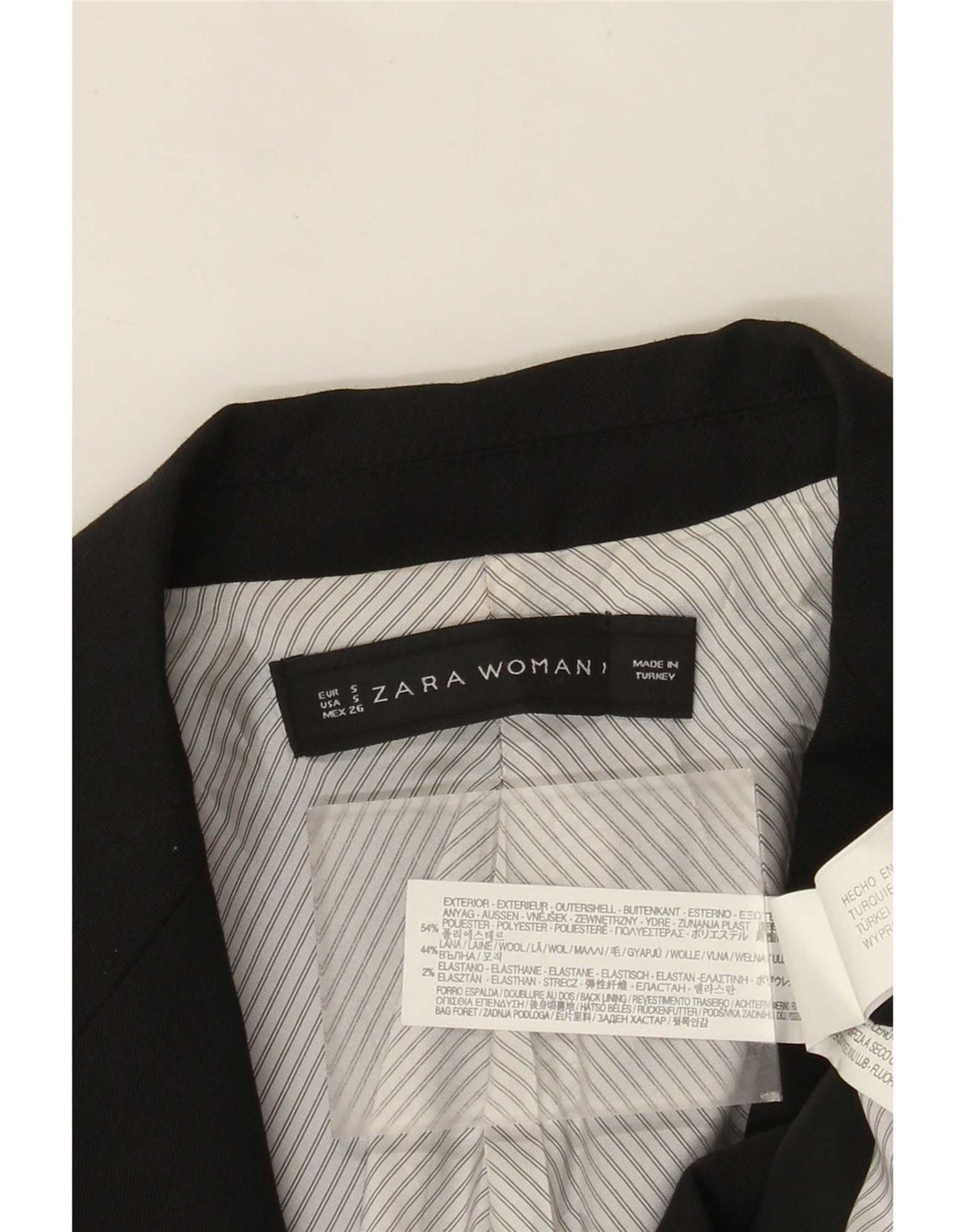 Sacou blazer pentru femei Zara, cu 1 nasture, UK 10, poliester negru mic