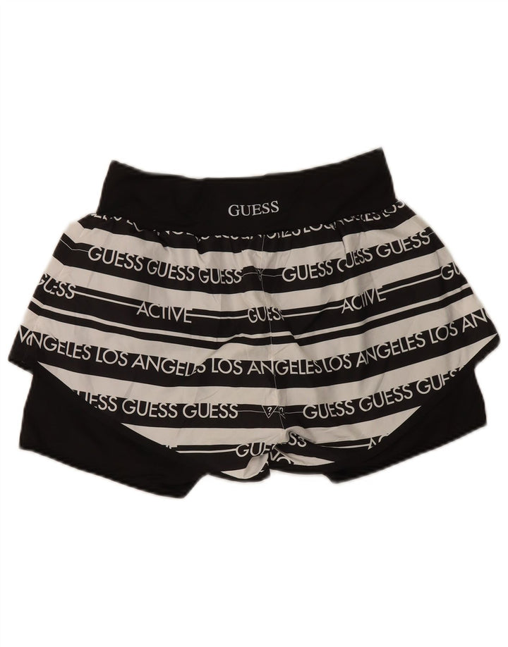 Pantaloni scurți sport grafic Guess pentru femei UK 12 Poliester cu dungi negre medii