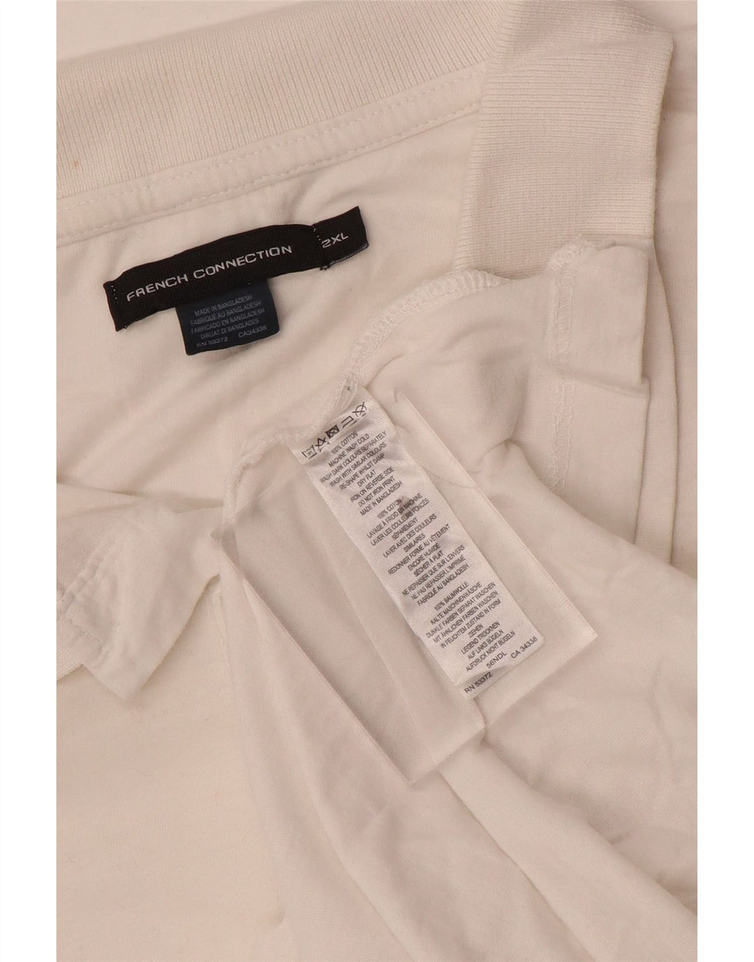 Tricou polo pentru bărbați French Connection 2XL, bumbac alb