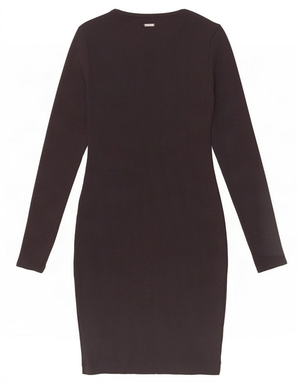 Rochie Guess pentru femei cu mâneci lungi, bodycon, UK 6 XS, maro, raion