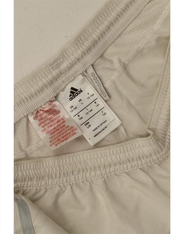 Pantaloni scurți sport adidas Climacool pentru băieți 13-14 ani, alb, poliester