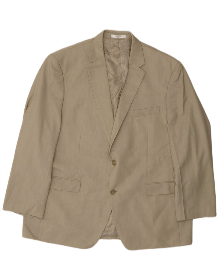 Jachetă Blazer pentru bărbați Chaps cu 2 nasturi UK 48 4XL Bej Poliester