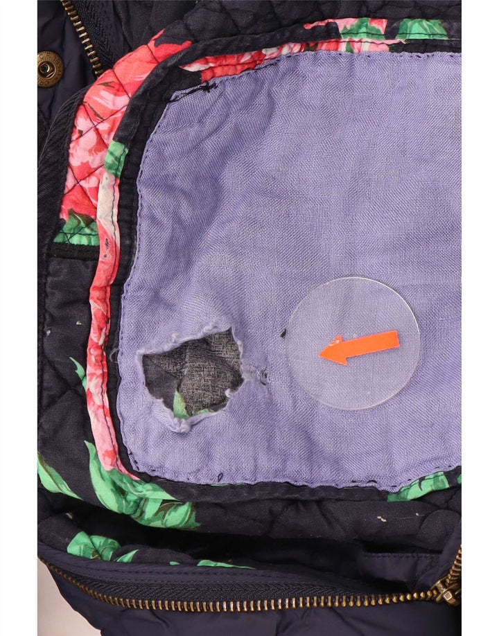 Joules Jachetă matlasată pentru femei UK 12 Medium Bleumarin Bumbac
