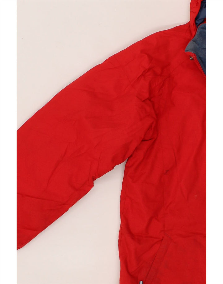 COLUMBIA Boys Hooded Windbreaker Jacket 10-11 Years Medium Red Nylon Vintage Columbia and Second-Hand Columbia from Messina Hembry 