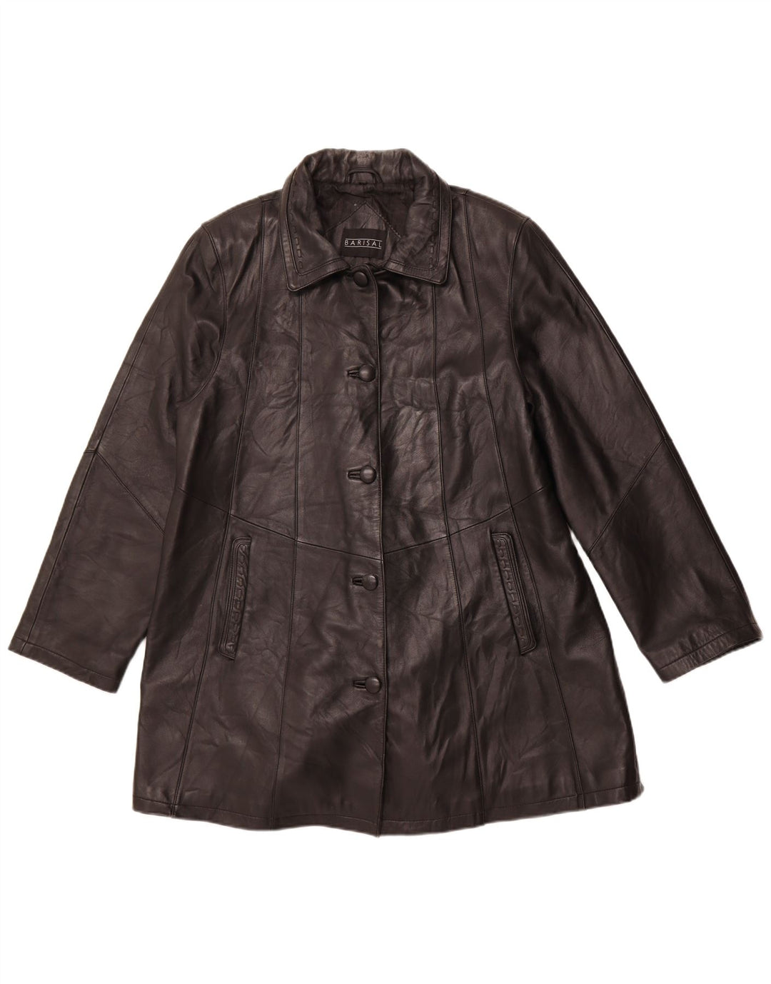 Palton de piele pentru femei BARISAL IT 44 Medium Negru