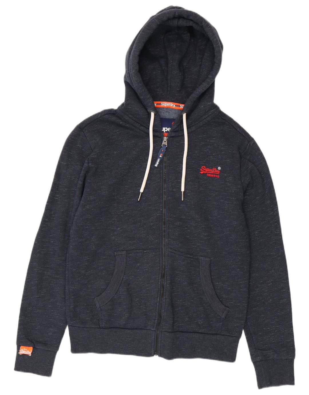 Pulover Superdry pentru bărbați, cu fermoar, bumbac cu pete, albastru marin mediu