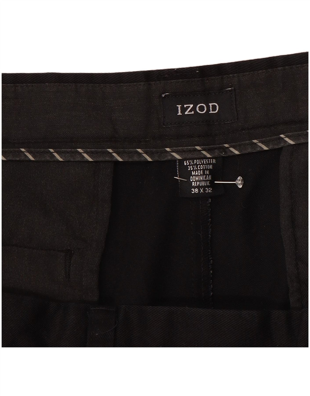 Pantaloni chino pentru bărbați Izod L38 L31, poliester negru