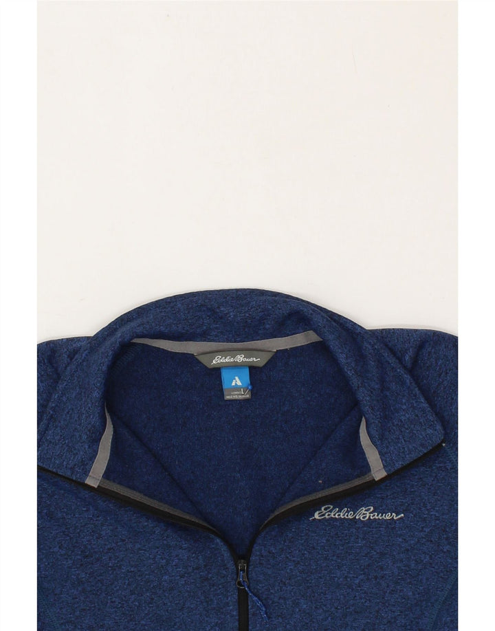 EDDIE BAUER Womens Zip Neck Sweatshirt Jumper UK 16 Large Navy Blue Vintage Eddie Bauer and Second-Hand Eddie Bauer from Messina Hembry 